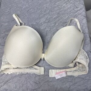 Victoria's Secret Purest‎ White Lace 36C Dream Angels Push Up Padded Bra